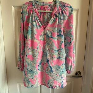 Lilly Pulitzer Pink Silk Blouse